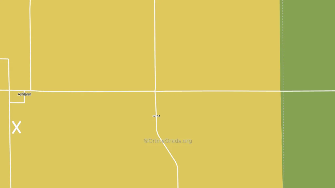 Sitka, KS Map of Burglary Rates