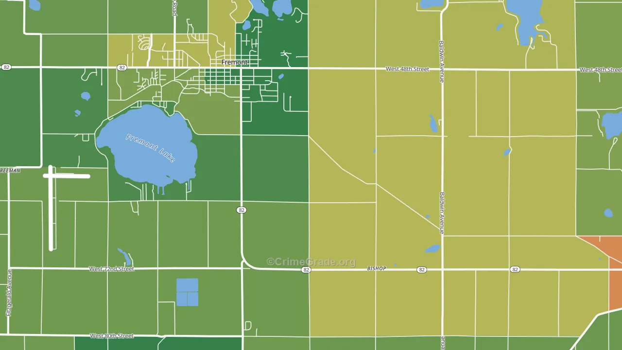 Sitka, MI Map of Burglary Rates