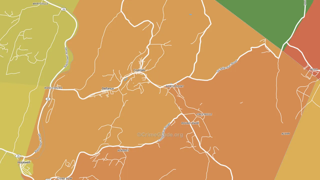 Six Mile Run, PA Map of Burglary Rates
