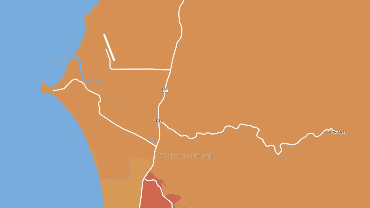 Sixes, OR Map of Burglary Rates