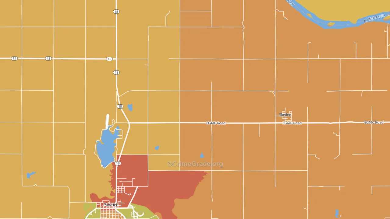 Skedee, OK Map of Burglary Rates