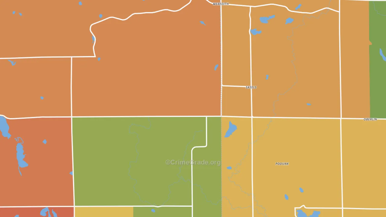Skeels, MI Map of Burglary Rates
