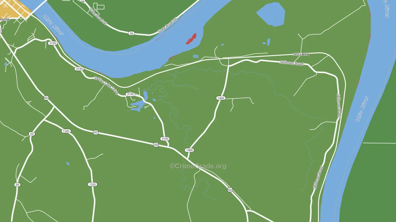 Skillman, KY Map of Burglary Rates