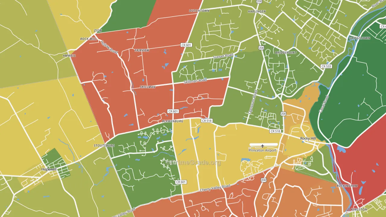 Skillman, NJ Map of Burglary Rates