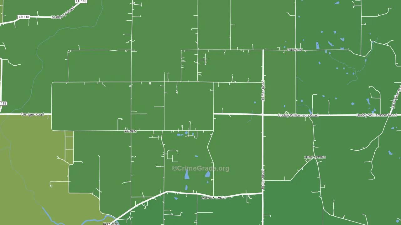 Skinem, AL Map of Burglary Rates
