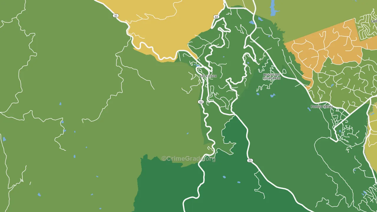 Sky Londa, CA Map of Burglary Rates