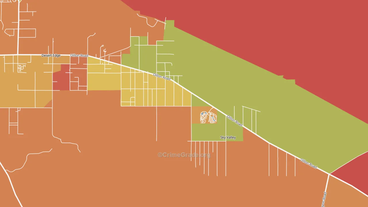 Sky Valley, CA Map of Burglary Rates