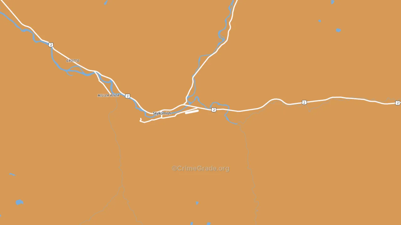 Skykomish, WA Map of Burglary Rates