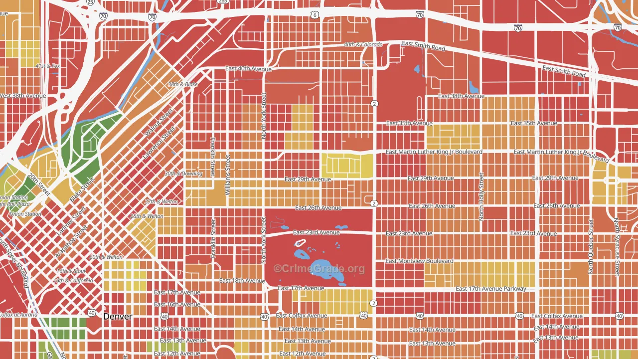 Skyland, Denver, CO Map of Burglary Rates