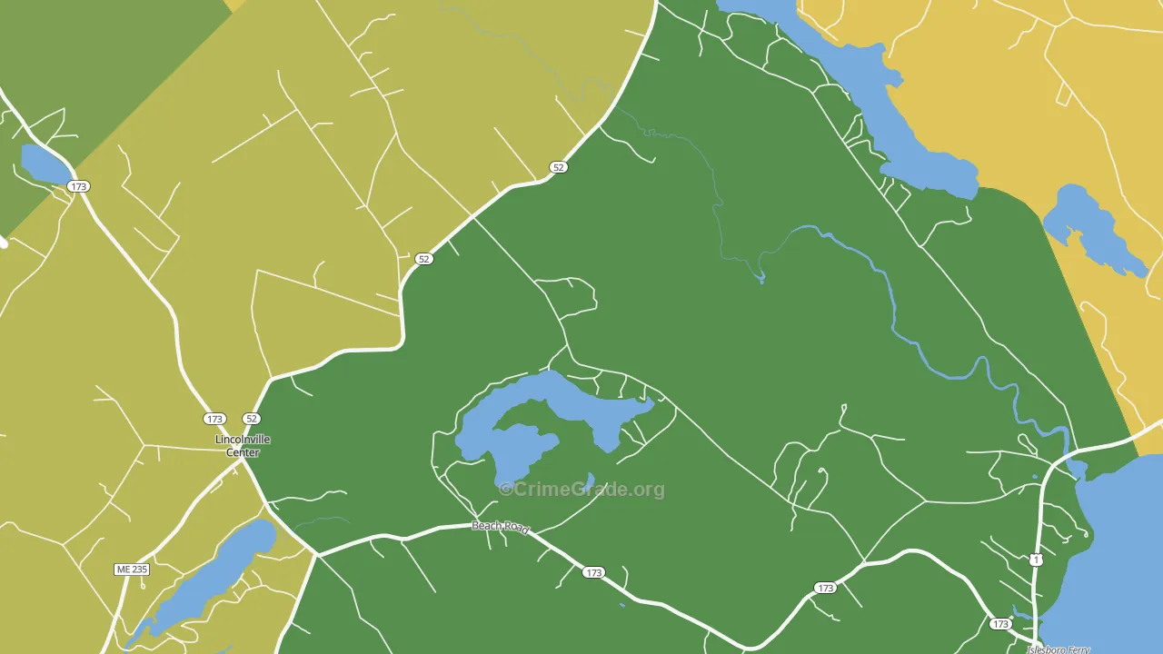 Slab City, ME Map of Burglary Rates