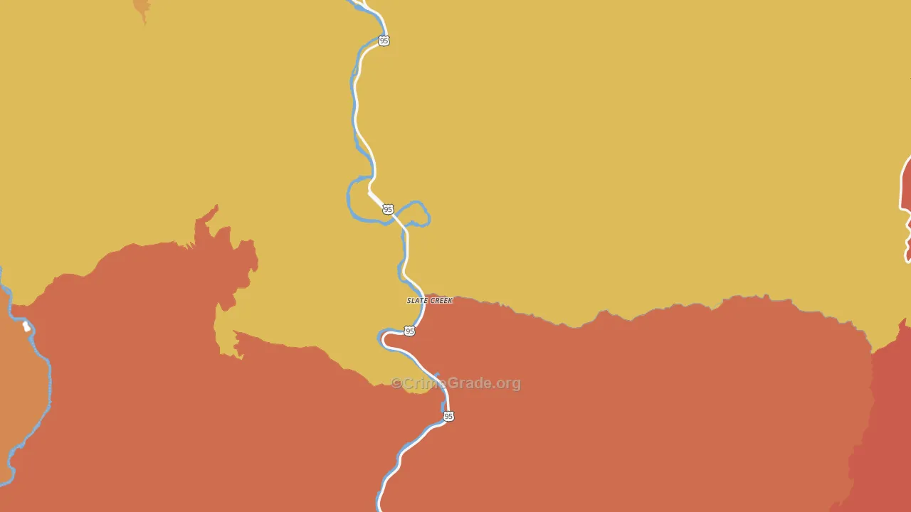 Slate Creek, ID Map of Burglary Rates