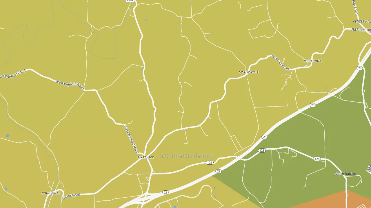 Slate Lick, PA Map of Burglary Rates