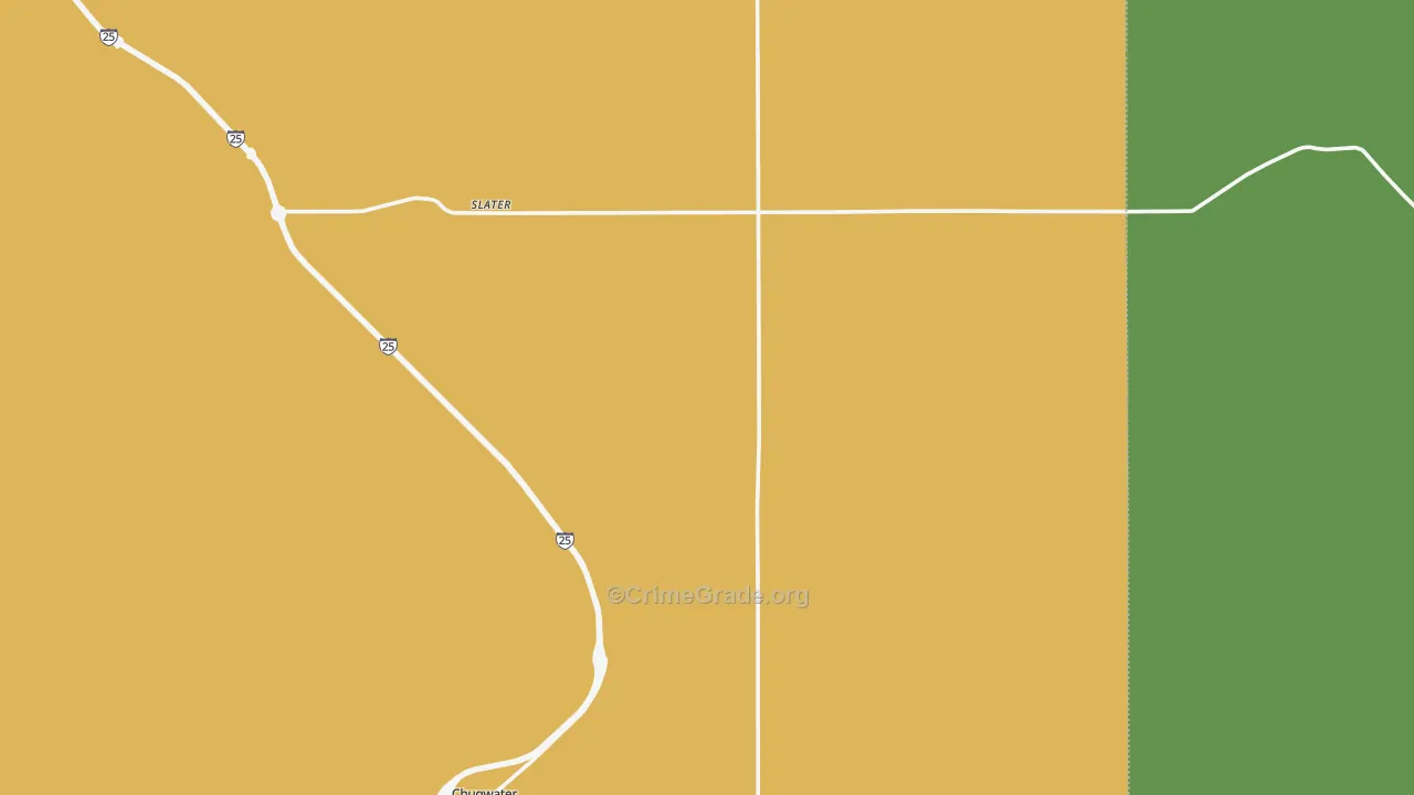 Slater, WY Map of Burglary Rates