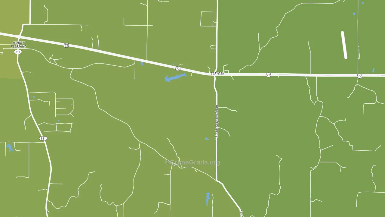 Slayden, MS Map of Burglary Rates
