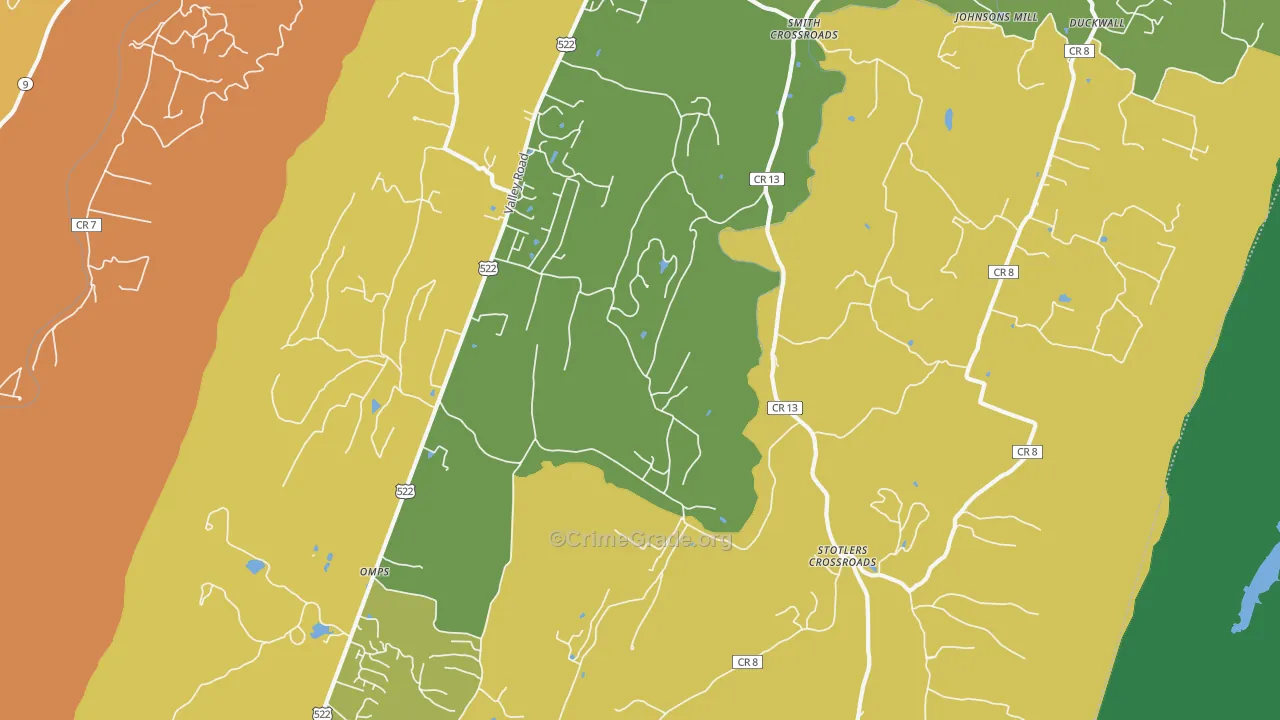 Sleepy Creek, WV Map of Burglary Rates