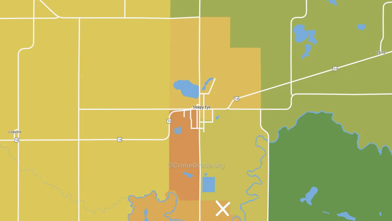 Sleepy Eye, MN Map of Burglary Rates