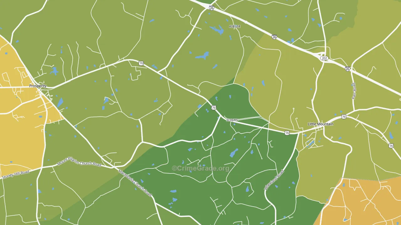 Slighs, SC Map of Burglary Rates