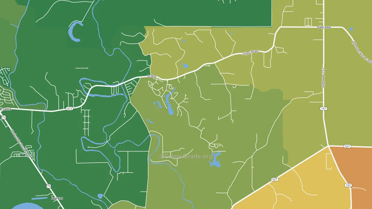 Sligo, LA Map of Burglary Rates