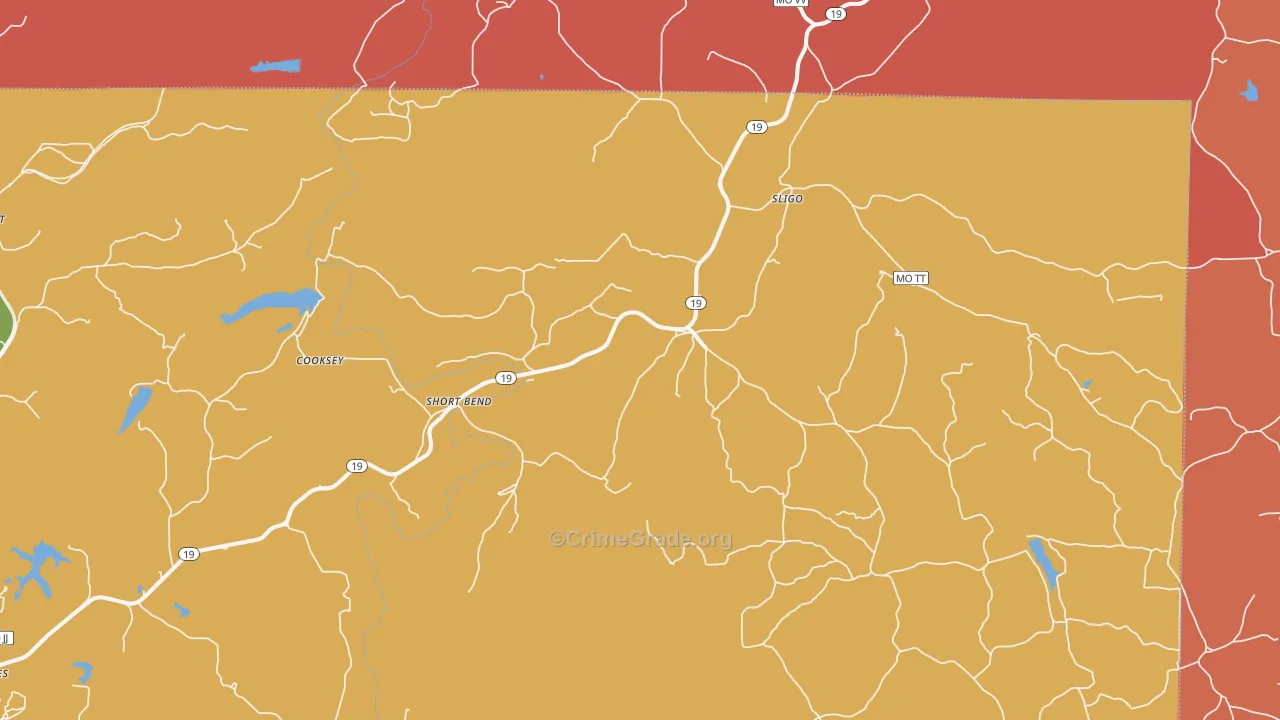 Sligo, MO Map of Burglary Rates