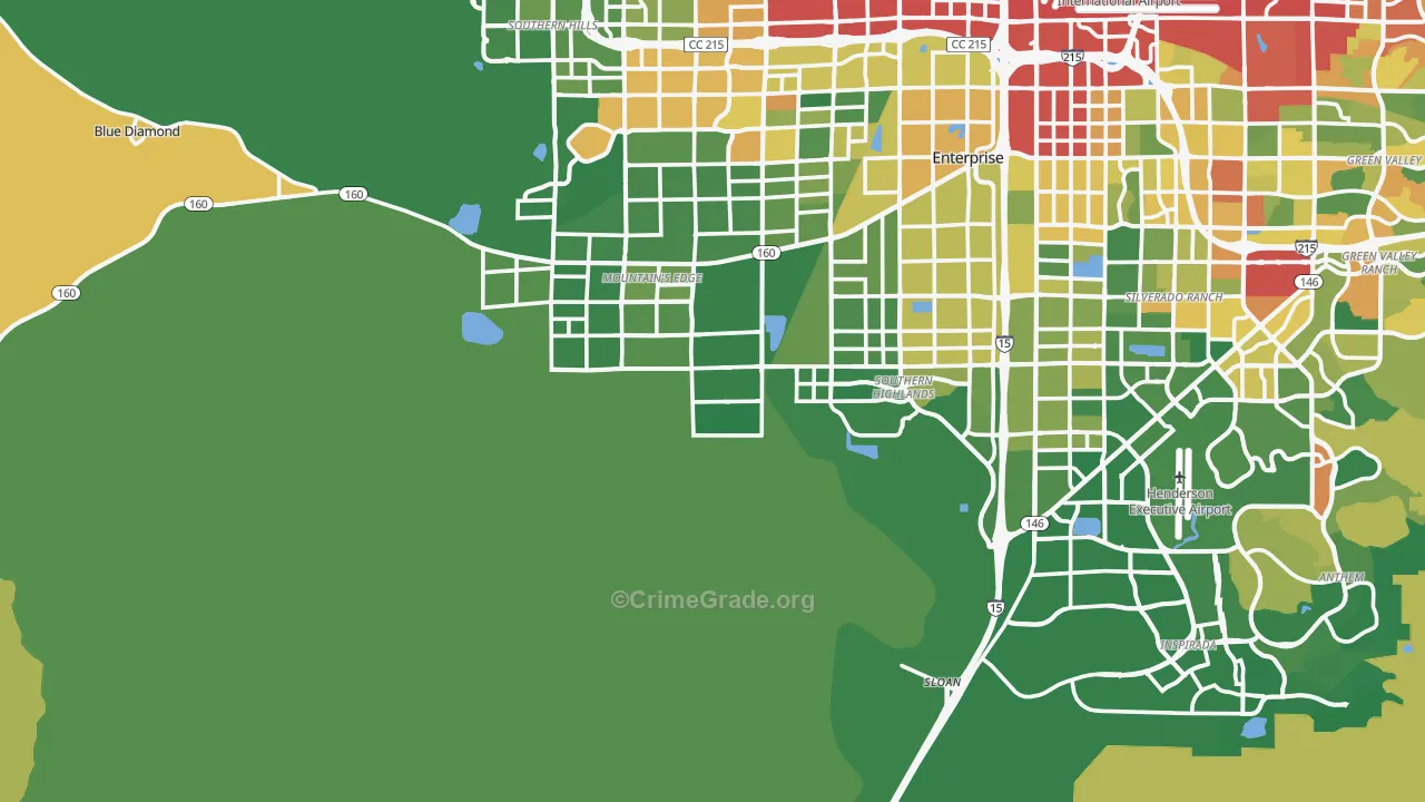Sloan, NV Map of Burglary Rates