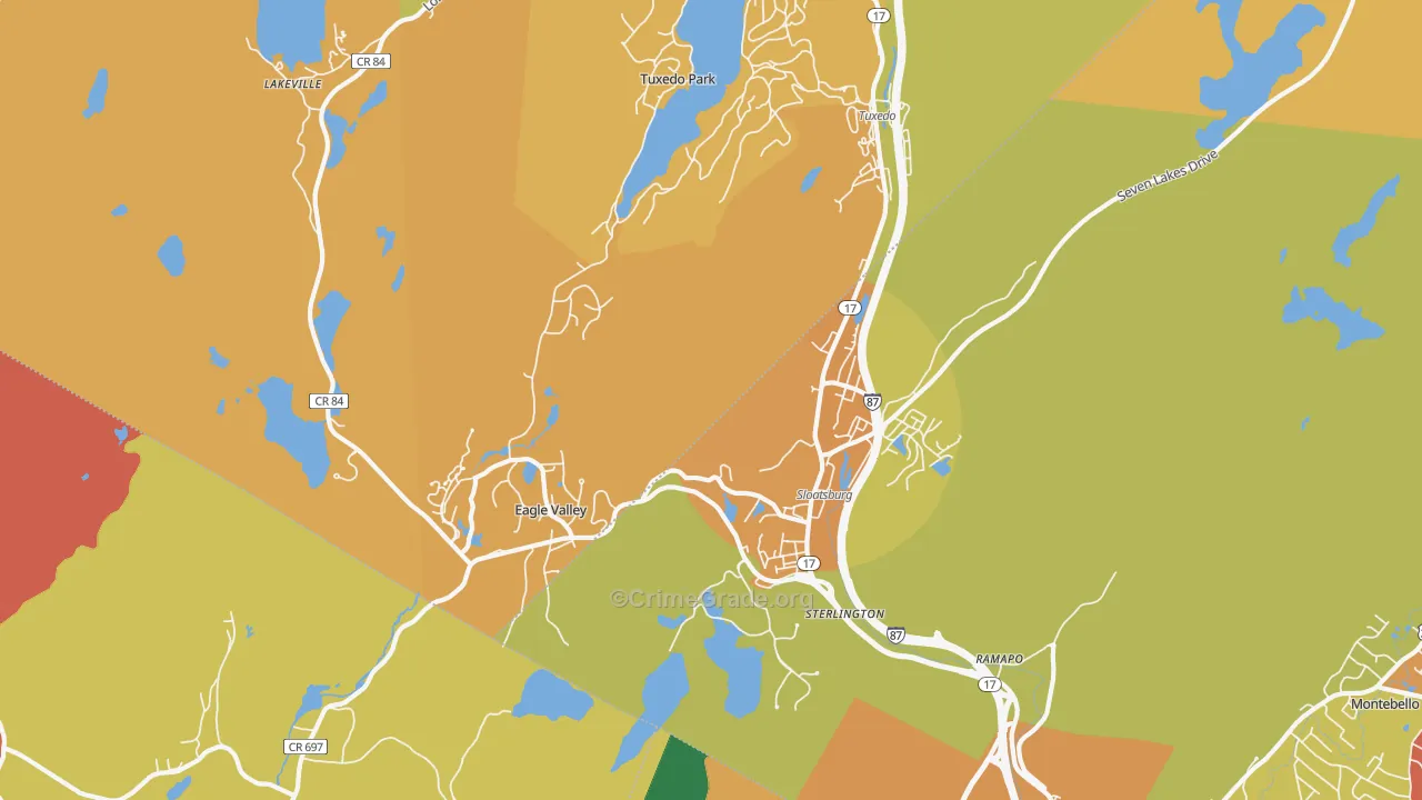 Sloatsburg, NY Map of Burglary Rates
