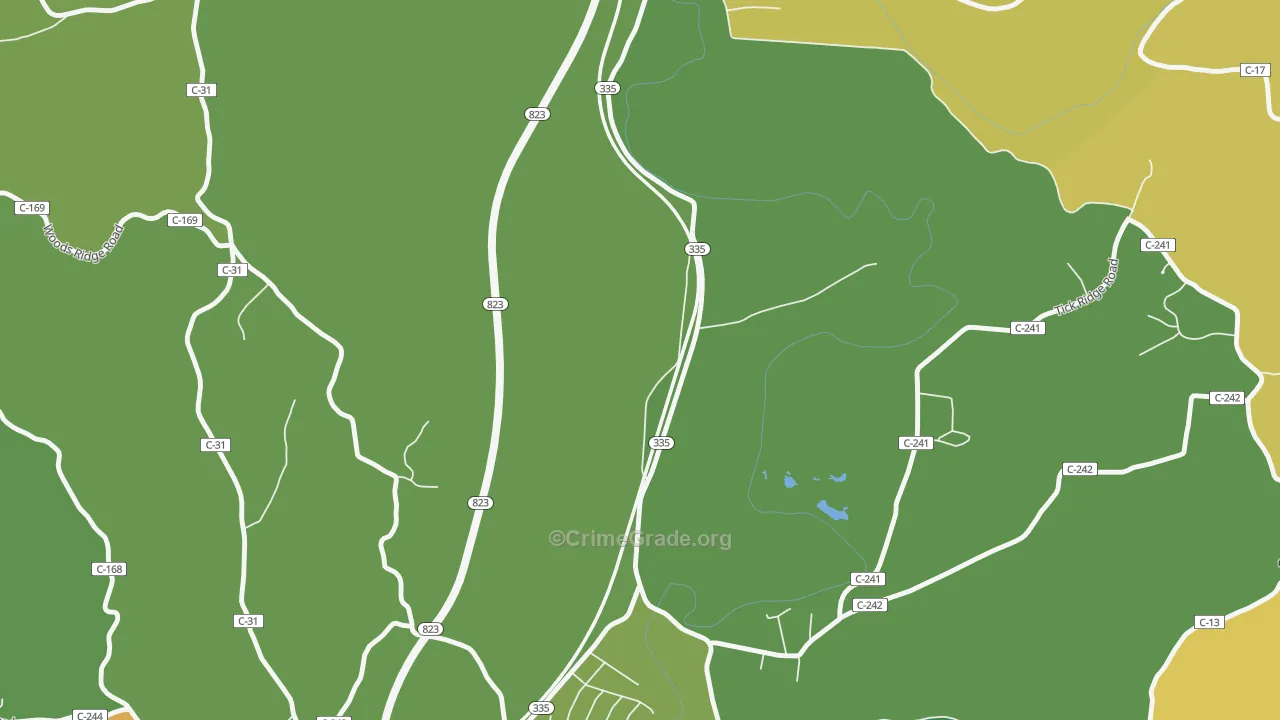 Slocums, OH Map of Burglary Rates