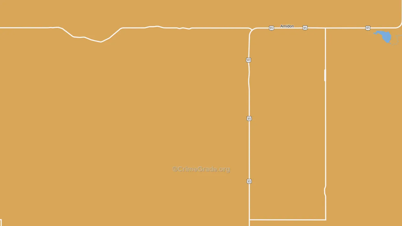 Slope County, ND Map of Burglary Rates