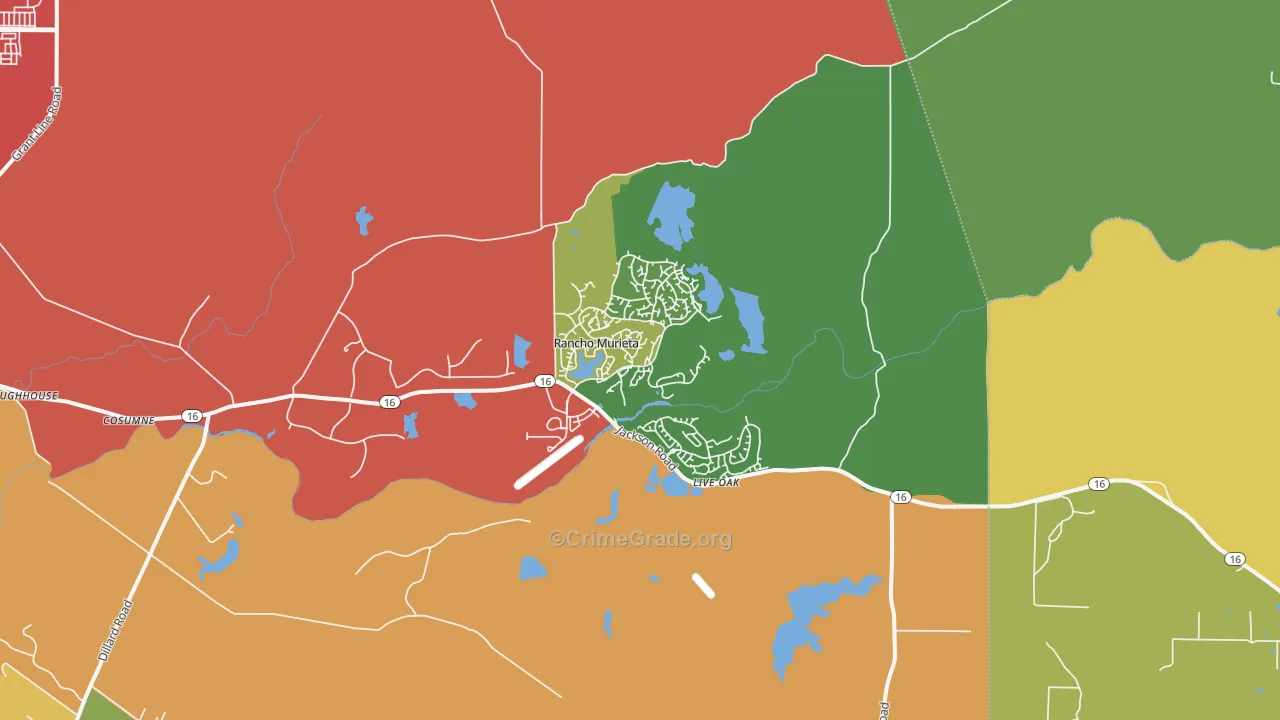 Sloughhouse, CA Map of Burglary Rates