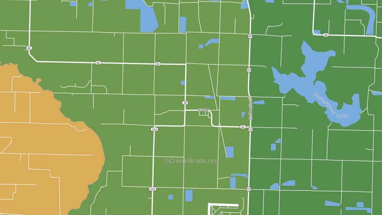 Slovak, AR Map of Burglary Rates
