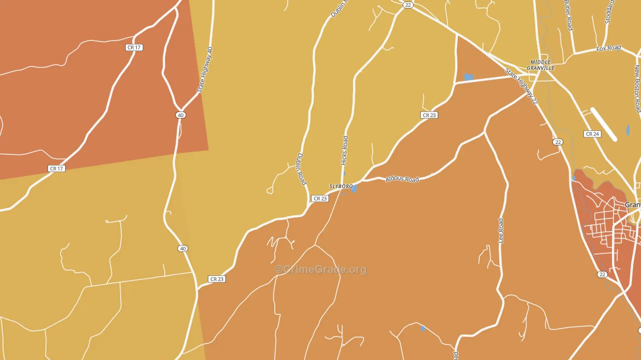 Slyboro, NY Map of Burglary Rates