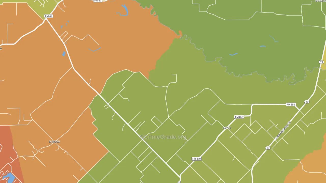 Small, TX Map of Burglary Rates