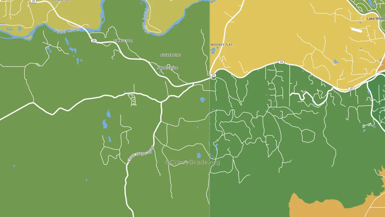 Smartville, CA Map of Burglary Rates