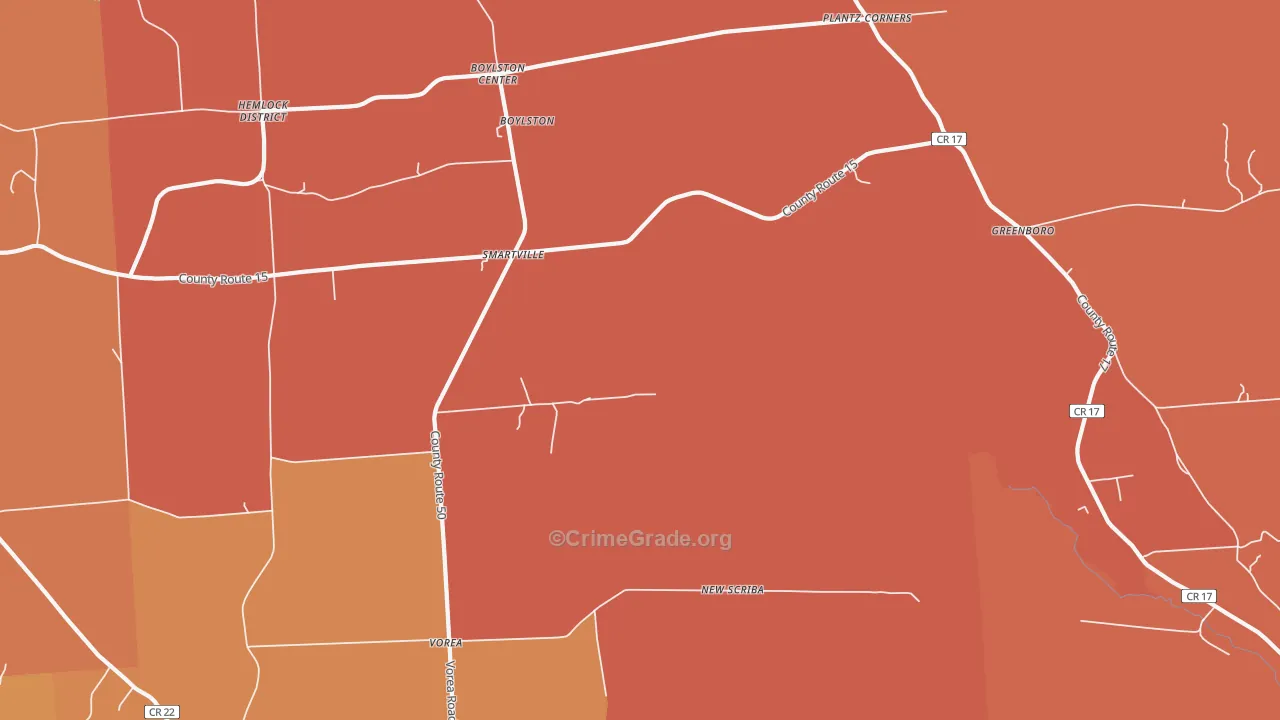 Smartville, NY Map of Burglary Rates