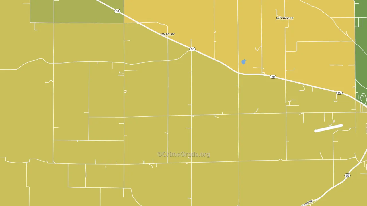 Smedley, IN Map of Burglary Rates