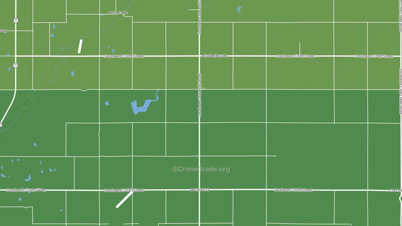 Smileyville, KS Map of Burglary Rates