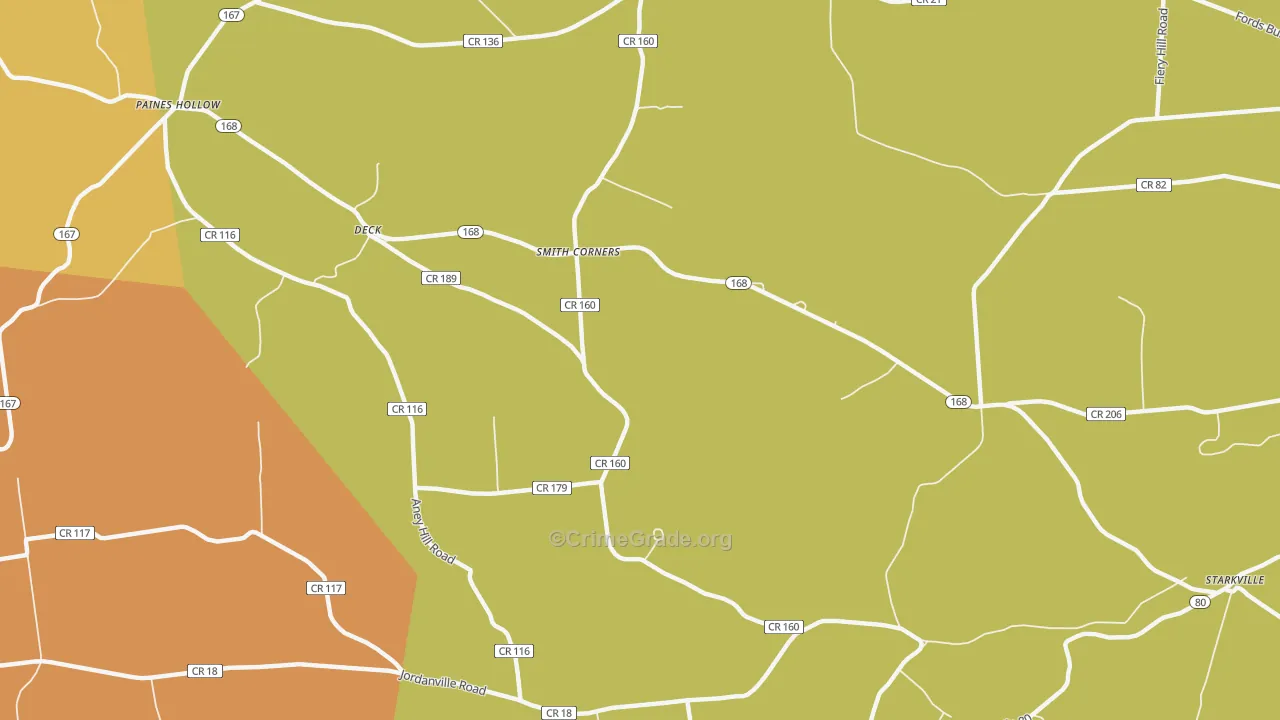 Smith Corners, NY Map of Burglary Rates