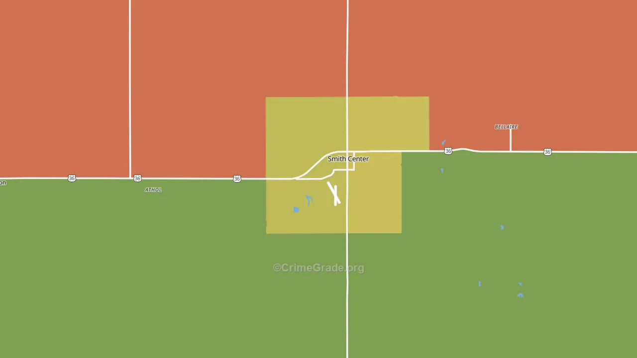 Smith County, KS Map of Burglary Rates