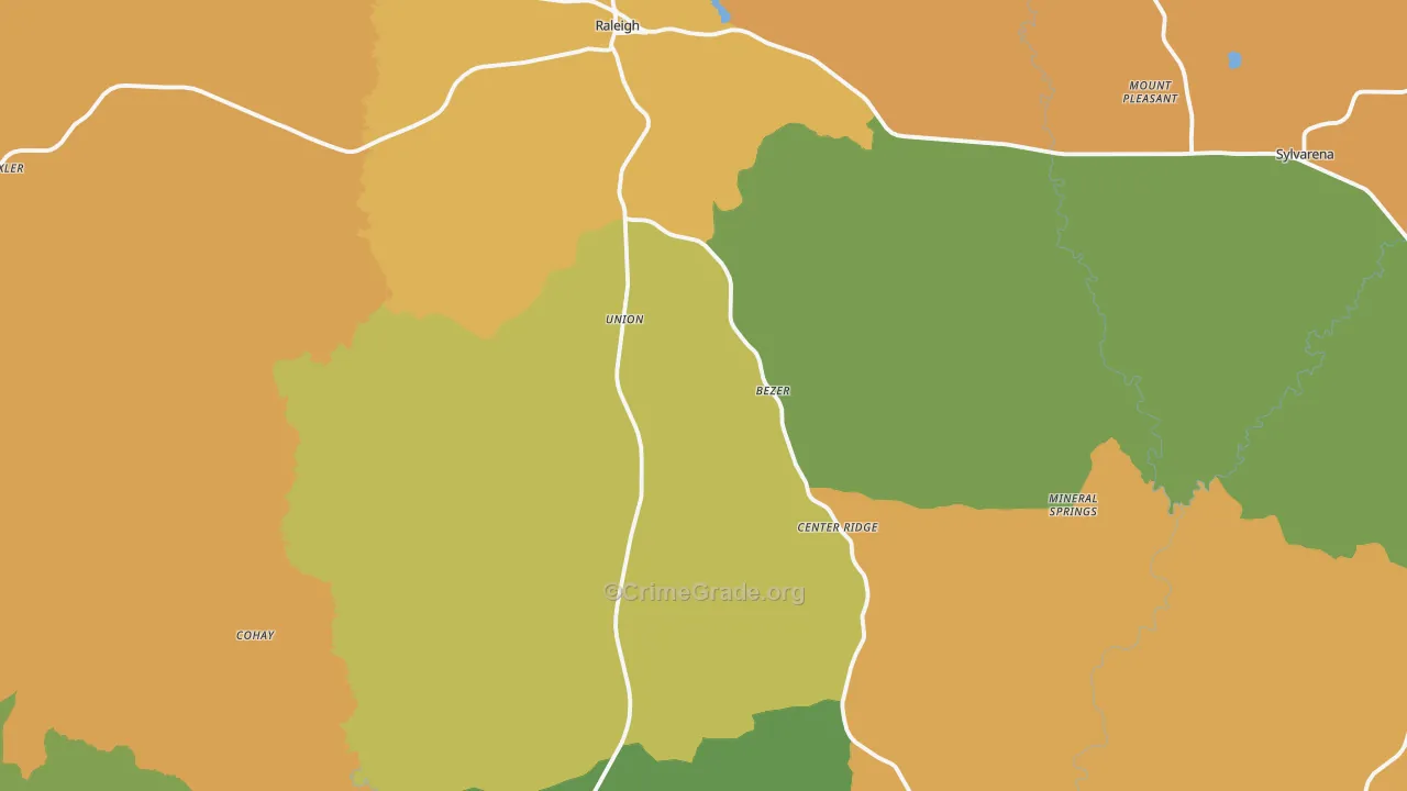 Smith County, MS Map of Burglary Rates