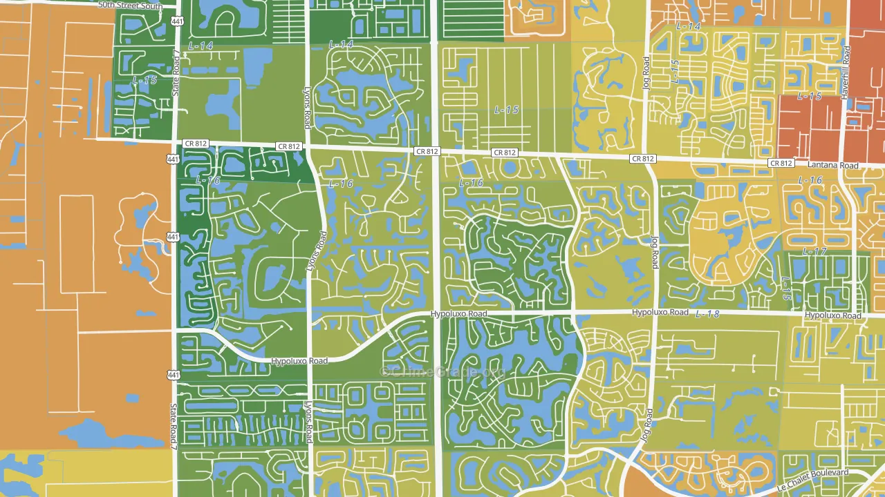 Smith Dairy West, Lake Worth, FL Map of Burglary Rates
