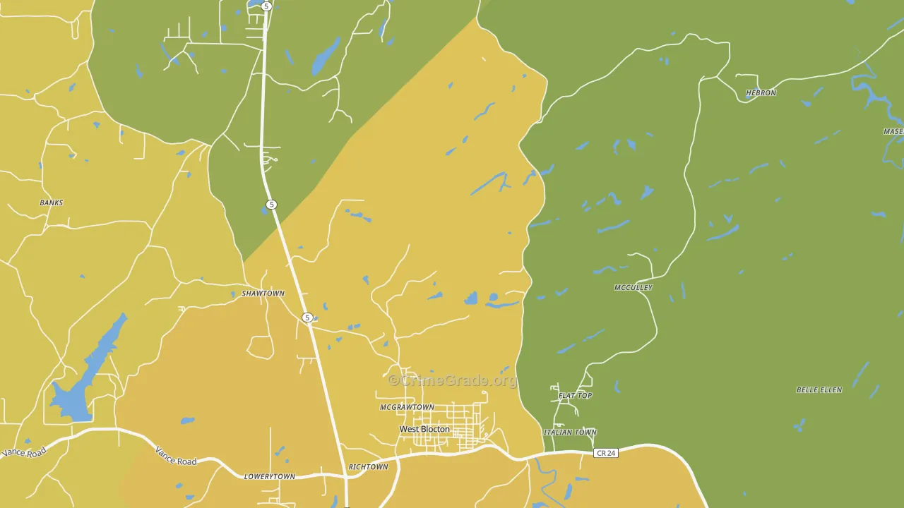 Smith Hill, AL Map of Burglary Rates