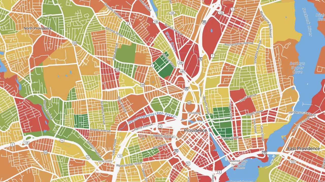 Smith Hill, Providence, RI Map of Burglary Rates