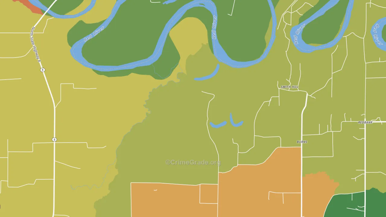Smith Hill, TX Map of Burglary Rates