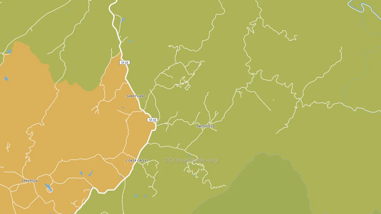 Smithfield, TN Map of Burglary Rates