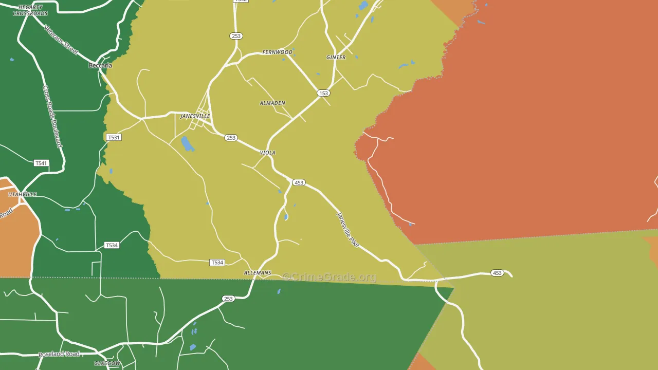 Smithmill, PA Map of Burglary Rates