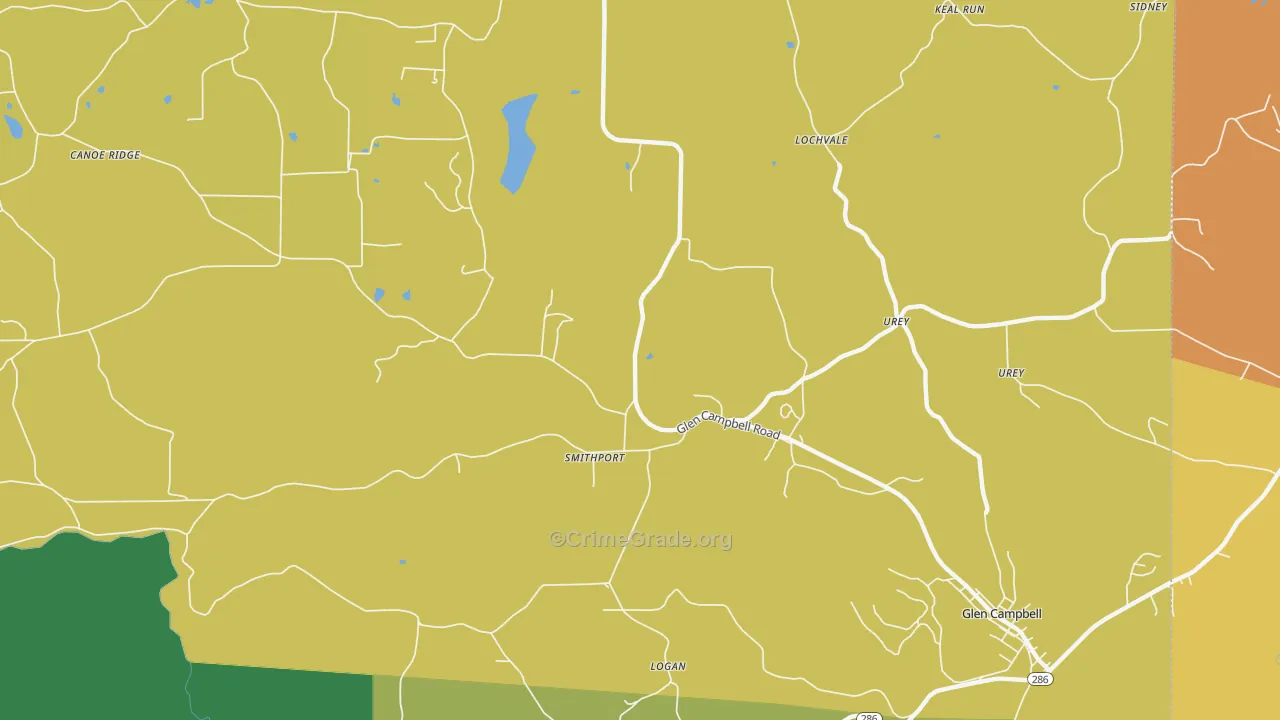 Smithport, PA Map of Burglary Rates