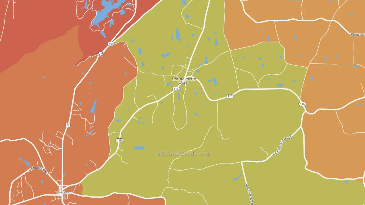 Smiths Crossroads, GA Map of Burglary Rates