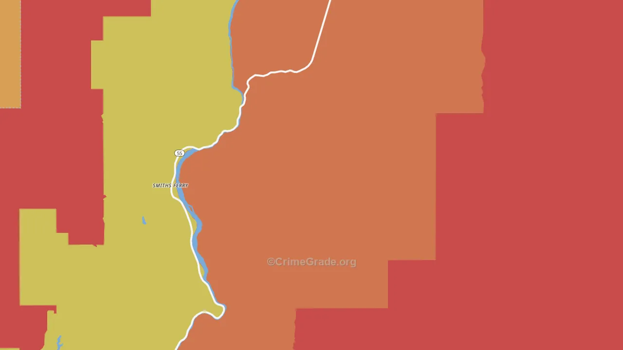 Smiths Ferry, ID Map of Burglary Rates