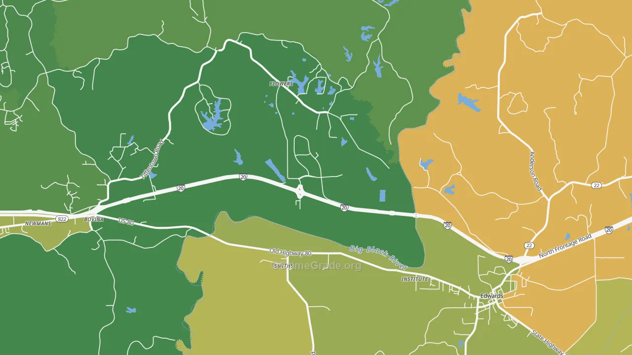 Smiths, MS Map of Burglary Rates