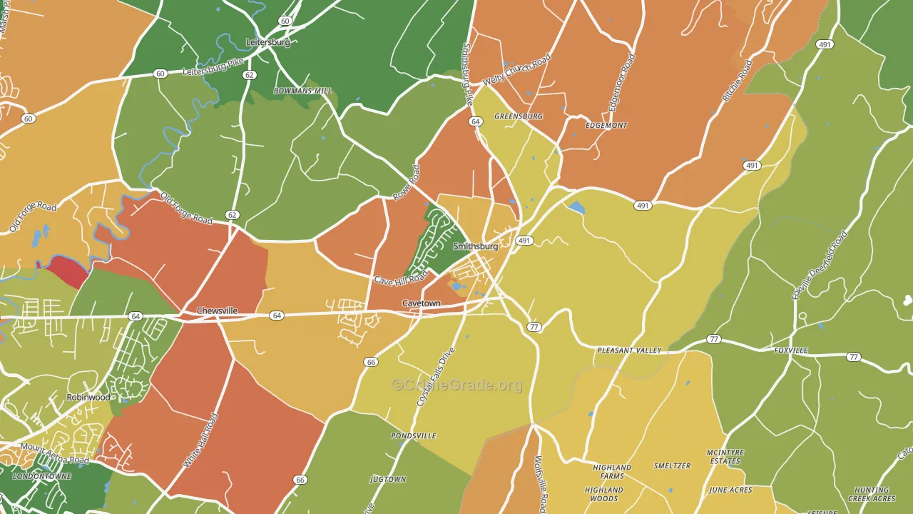 Smithsburg, MD Map of Burglary Rates