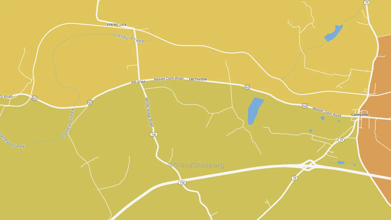 Smithview, KY Map of Burglary Rates